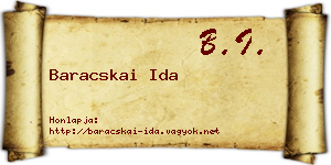 Baracskai Ida névjegykártya