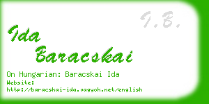ida baracskai business card